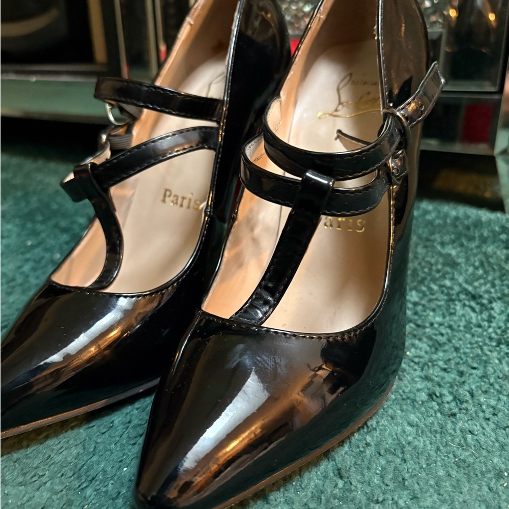 Christian Louboutin Black Heels with Stiletto and Mary Jane Strap